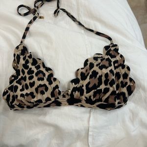 Cheetah print bikini top size SMALL
